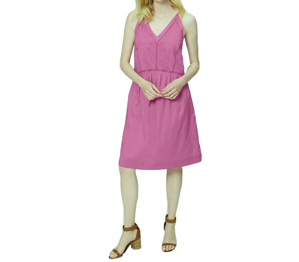 NEW Ann Taylor Loft Tropic Orchid Cotton Eyelet Sundress Sz S